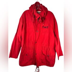 Calvin Klein sport mens parka anorak jacket coat red medium Vtg retro Y2K hiphop